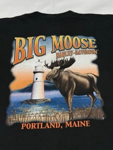 Harley Davidson Hemd Herren XL schwarz Big Moose Portland, Maine 2003 Y2K Vintage Logo - Bild 1 von 15