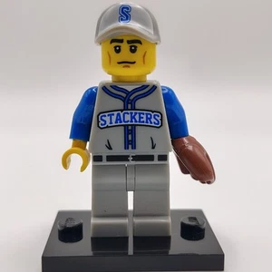 Lego Baseball Catcher Series 10 with Catchers Mitt Stackers Logo Minifigure - Picture 1 of 6