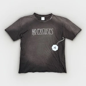 Camiseta para hombre Alchemist manga corta bordes crudos "NO EXCUSES", gris desteñido, talla XL - Imagen 1 de 5