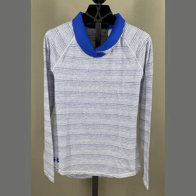 NUEVA Camisa Under Armour Mujer XXS Azul Blanco Rayas Golf Atlética Exterior Foto 1 de 4