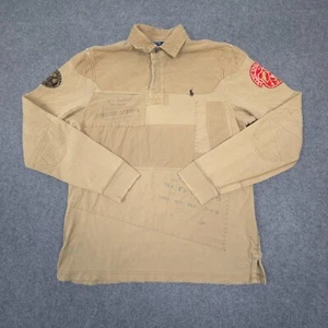 Ralph Lauren Shirt Mens MEDIUM Green Rugby Hunting Patchwork Polo T Shirt Size M - Picture 1 of 13