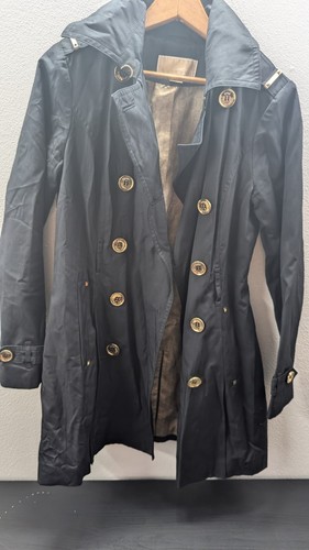 Michael Kors giacca donna nera trench bottoni no cintura lunghezza media taglia xs