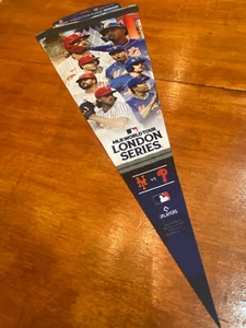 2024 MLB World Tour "London Series" Phillies vs. Mets Match-Up Pennant - Picture 1 of 4