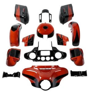 Fairing Body Paint Set For Harley CVO Street Glide 14-Up Sunburst Orange / Black - Picture 1 of 12