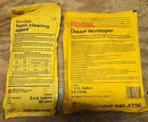 Vtg Kodak Dektol Developer & Hypo Clearing Agent Darkroom Chemistry; Old Stock - Picture 1 of 3