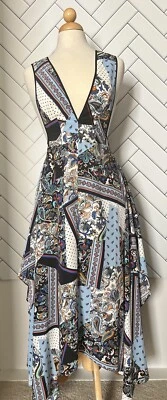 Vestido midi TOPSHOP Pinafore para mujer talla 8 negro azul cachemira (talla 12 del Reino Unido) Foto 1 de 4