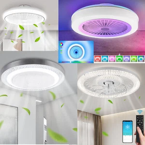 6 Speed Large LED Ceiling Fan with Lighting LED Light Adjustable Wind + Remote - Picture 1 of 25