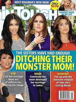 In Touch Magazine Kim Khloe And Kourtney Kardashian Kris Jenner Jessica . - Image 1 of 4