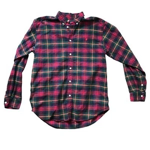 Vintage Ralph Lauren Plaid Button Down Shirt Boys XL (18-20) Cotton, Christmas - Picture 1 of 11