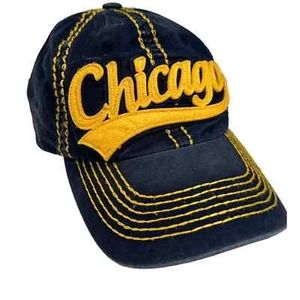 ROBIN RUTH CHICAGO Baseball HAT CAP Blue Strapback Yellow Stitching Adjustable - Picture 1 of 9