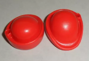 14346, 2x sombrero, gorro, sombrero de plumas, plano (con 1 agujero), rojo - Imagen 1 de 1