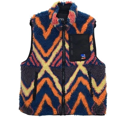 Zara DNWR Patterned Fleece Vest 4391/306/330 Large Oversized NWT - Image 1 of 4