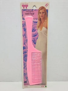 Peine de pelo húmedo irrompible vintage con punta superior 8" ROSA #288 - Hecho en EE. UU. - NUEVO EN PAQUETE - Imagen 1 de 6