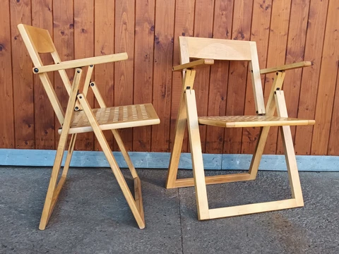 Designer Folding Chair Solid Wood 60er Vintage mid-Century 1/12 Cover