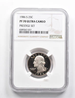 PF70 UCAM 1986-S Washington Quarter Prestige Set NGC RARE PEDIGREE *9756 - Image 1 of 3