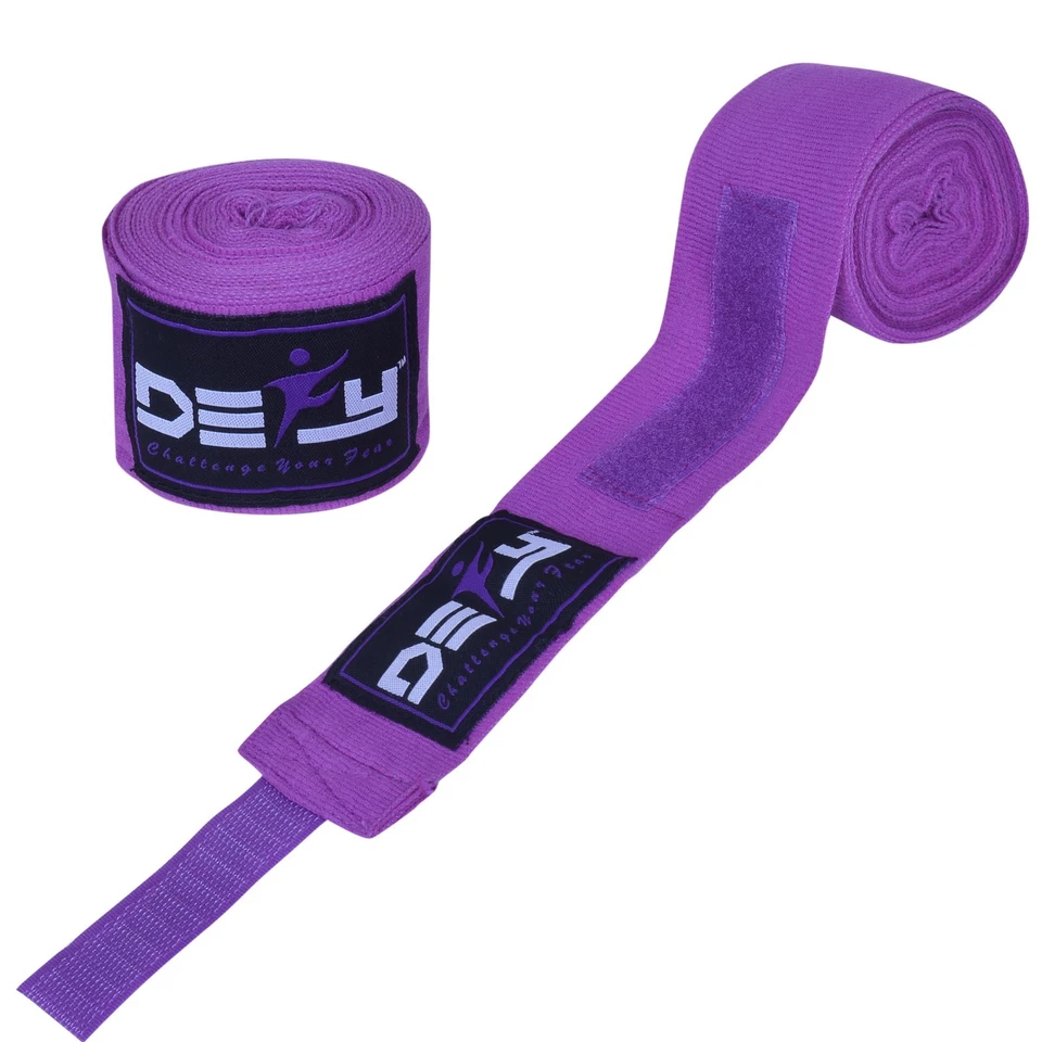 Envolturas de manos de boxeo DEFY™ 180" Muay Thai MMA vendajes elásticos protector nuevo par  Foto 1 de 4