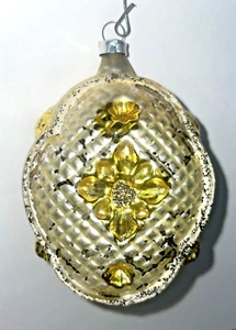 West German Antique Bumpy Glass Double Sided Star Christmas Ornament 1950's - Picture 1 of 6