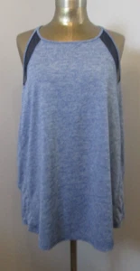 Camiseta sin mangas Athletic Works azul jaspeado para mujer 3X pecho 44 acento de malla 207-34324 - Imagen 1 de 6