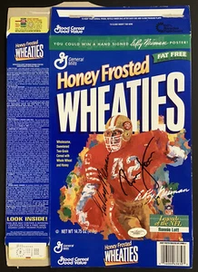 Ronnie Lott Signed Cereal Box Wheaties Football Autograph w LeRoy Neiman Sig JSA - Picture 1 of 3