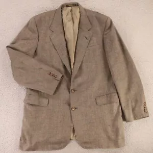 Chaqueta H Freeman XL Marrón Beige Rayas 100% Seda Matka Blazer Abrigo Deportivo 46L - Imagen 1 de 18