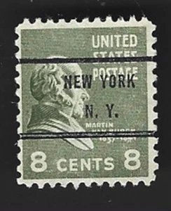 Scott# 813 8c Van Buren precancel NEW YORK N.Y. - (A-4) - Picture 1 of 2