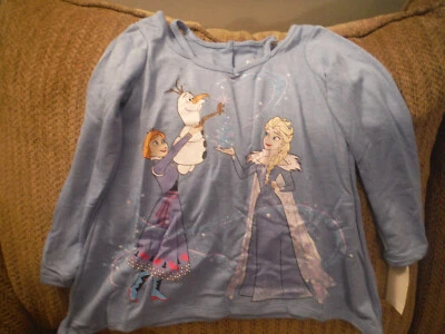 NWT Disney Olaf's Frozen Adventure XS 4/5 Blue Long Sleeve Shirt - Image 1 of 3