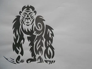 Stencil Scimmia4 su A4 - Foto 1 di 1