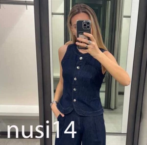 ZARA NUOVO GILET DONNA ADERENTE DENIM Z1975 GILET BLU XS-XXL 3777/021/407 - Foto 1 di 4