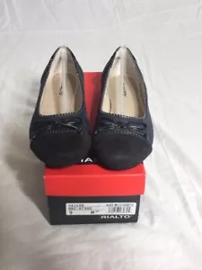 Women's NIB Rialto Sailor Skimmer Black Multi Suedette Casual Shoes Size 9M - Picture 1 of 5