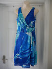 Aqua Blue Satin Dress Ladies Size 10 SL Fashions Stretchy Summer Evening Party