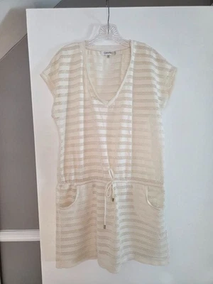 Calvin Klein Women's Ivory Crochet Swim Cover Up Size Small/Medium - Image 1 of 3