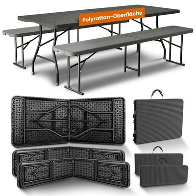 Kunststoff Bierzeltgarnitur Klappbar I 3er Set, Tisch + 2 Bank B-Ware Auktion - Bild 1 von 4