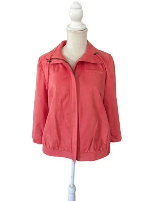 Chaqueta Chicos Para Mujer Talla 1 Pequeña Coral Texturizada Cremallera Manga Larga Ligera  Foto 1 de 4