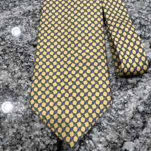 Corbata Brooks Brothers Makers 100 % seda amarillo verde púrpura HECHA EN EE. UU. 56,5x3,75 - Imagen 1 de 8