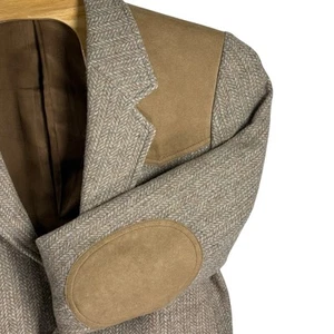 Pendleton Men 42 Wool Herringbone USA Elbow Patches Western Blazer Jacket - Picture 1 of 9