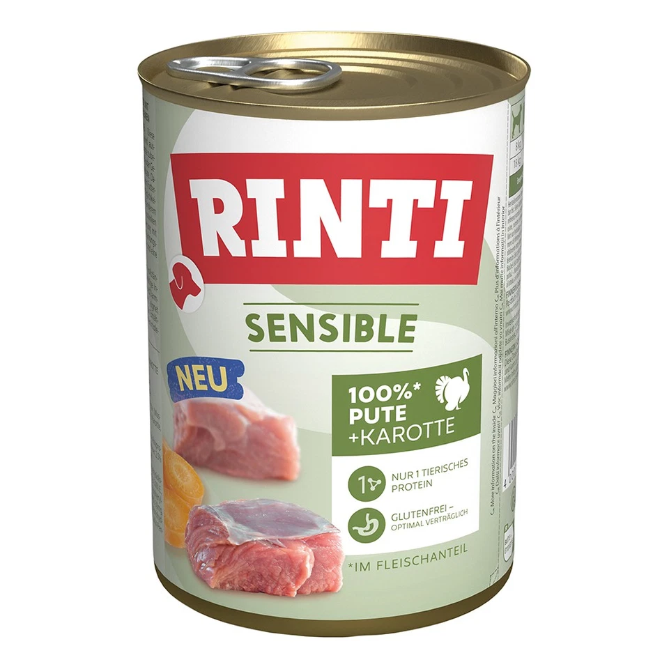 Rinti Sensible Pute & Karotte | 12x 400g Hundenassfutter - Bild 1 von 1