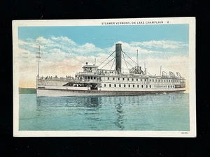 Steamer Vermont - Champlain Trans Co - 1936 Plattsburg NY - Vintage Postcard - Picture 1 of 2