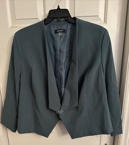 Size 18W Green Blazer Nine WestOpen Front Lined - Picture 1 of 6