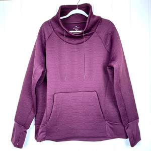Athleta Quilted Elevation Jacket Sweatshirt Size XL Purple Pullover Oversized - Picture 1 of 15