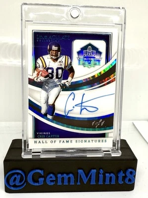 2022 Panini Immaculate Platinum Cris Carter 1/1 Auto Hall Of Fame, Vikings - Image 1 of 2