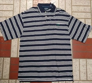 Neu Raymond Flyod Herren Poloshirt Lg Kurzarm Golf Oberteil blau-weiß gestreift - Bild 1 von 6