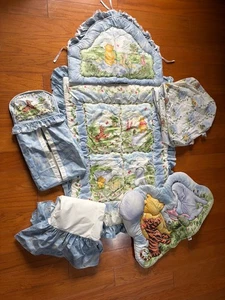 Vintage 90s Disney Classic  WINNIE THE POOH Red Calliope Crib Bedding Set 1998 - Picture 1 of 10