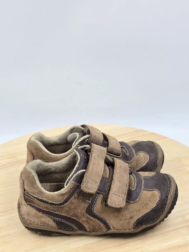 Zapatillas Stride Rite Brody de cuero marrón para niños pequeños talla 9,5 W Foto 1 de 4