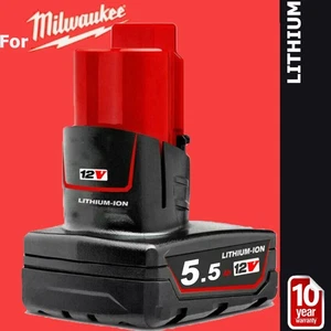 Batería de repuesto original para Milwaukee M12 LITHIUM XC 5,5Ah 12V 48-11-2402 M12B6 nueva - Imagen 1 de 9