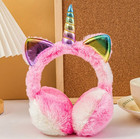 1pc Colorful Unicorn Plush Earflap Winter Warm Earmuffs with Cat Ears - NEW