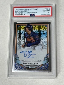 PSA 10 2024 Bowman Sterling Prospect Auto Drew Gilbert Sports Cards Mets - Picture 1 of 3
