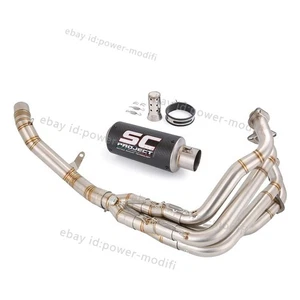 For Kawasaki Z900 2017-2025 Exhaust System Header Pipe 51mm Carbon Muffler Tips - Picture 1 of 11