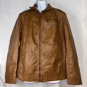 Abrigo chaqueta de cuero sintético marrón grande V Wulful para hombre - Imagen 1 de 10