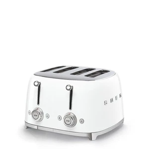 50's Style Retro Aesthetic 4 Slice Toaster 6 Presets Extra Wide Slots White T... - Picture 1 of 7