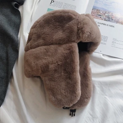 Unisex Ushanka Trapper Sombrero Imitación Piel Esponjoso A Prueba de Viento Suave Gorra de Esquí Espesar Invierno Foto 1 de 4